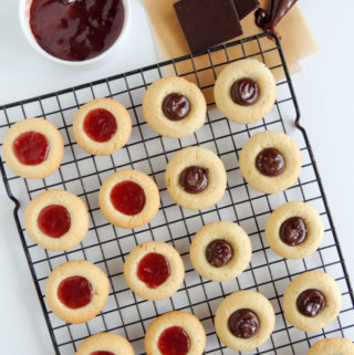 Strawberry & Chocolate Thumbprint Cookies