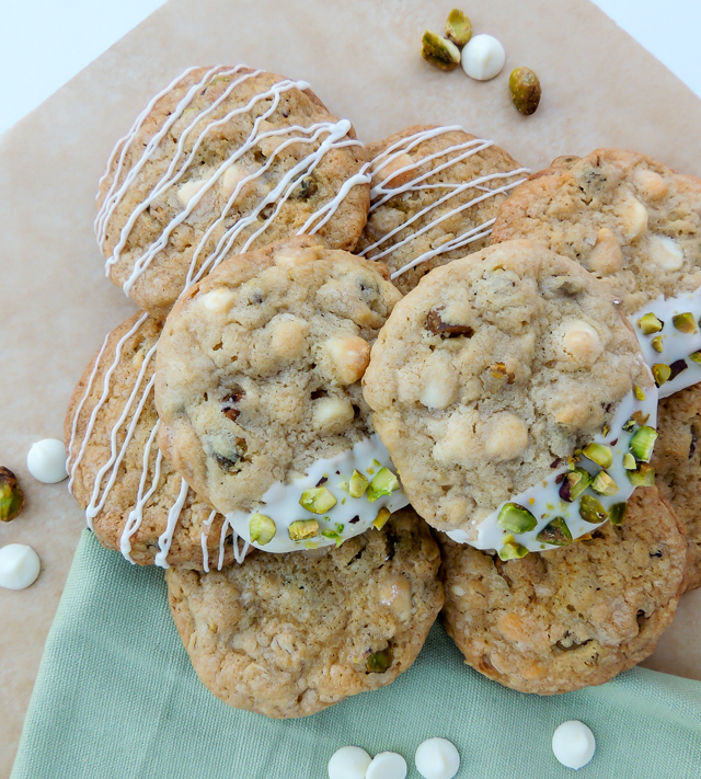 Pistachio White Chocolate Chip Cookies