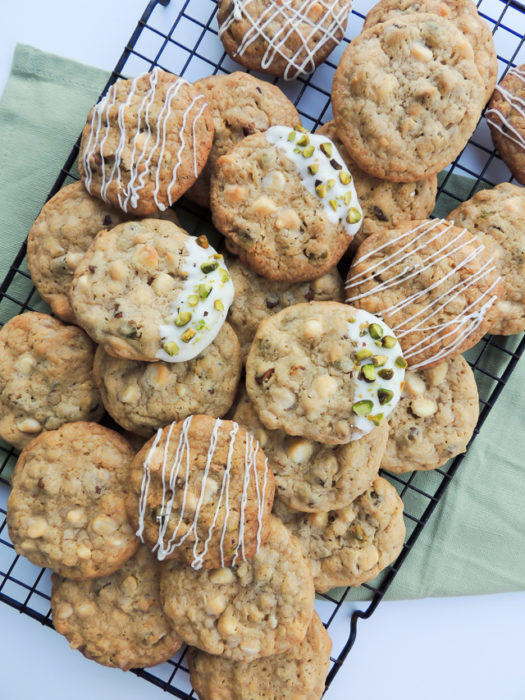 Pistachio White Chocolate Chip Cookies