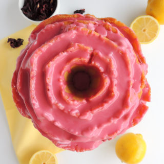 Lemon Bliss Cake with Hibiscus Icing