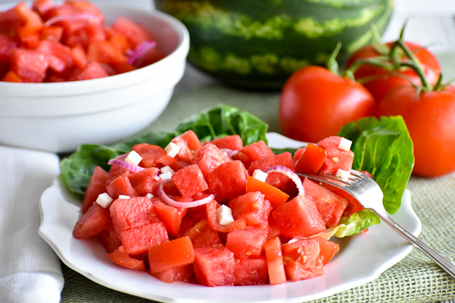 Watermelon Tomato Summer Salad