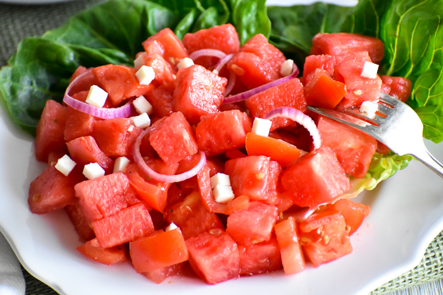 Watermelon Tomato Summer Salad