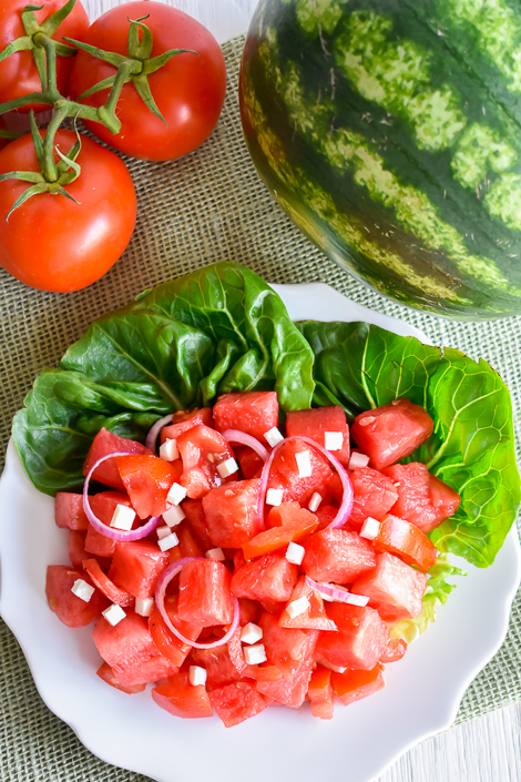 Watermelon Tomato Summer Salad