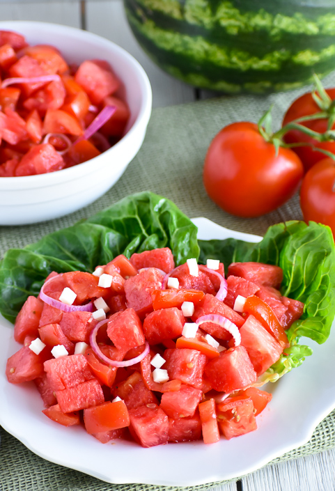 Watermelon Tomato Summer Salad