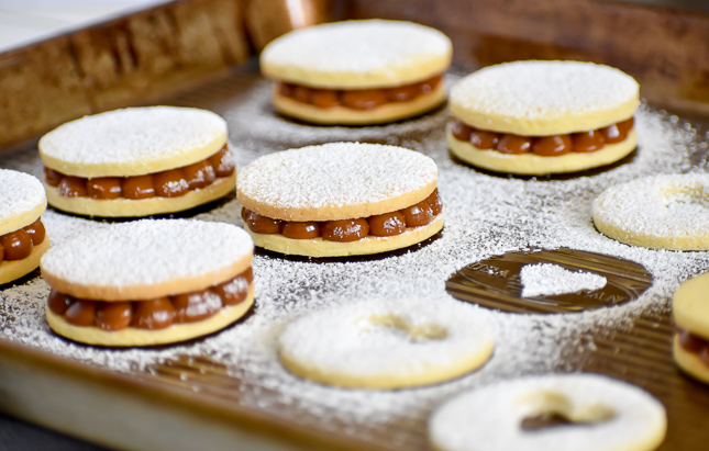 Alfajores - dulce de leche sandwich cookies